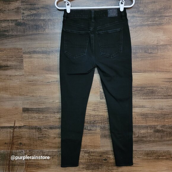 American Eagle Jeans 2 S Dream Jegging Tummy Control Black Wash Stretch Denim - Picture 2 of 13